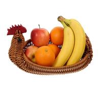 Genérico Fruit Basket | Chicken Shape Imitation Rattan Woven Organizer | Decorative Fruit Vegetable Storage Basket | for Kitchen Pantry Counter Table Shelf Party Easter