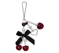Generico Fruit Charms - Cherries Pendant Cute Bow Accessories | 3D Fruit Keychain | Acrylic Bow Accessory Chain Pendant For Women Girls Men Family Friends Colleagues Party Backpack Purse Phone