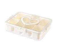Generico Fruit Containers, Snack Box, Compact Size 8 Compartment Clear with Lid Reusable, Sealing Tray for Salad, Vegetables, Lunch, Kitchen, Pantry, Refrigerator and Travel