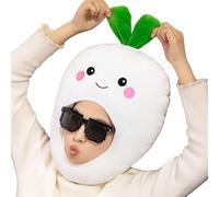 Generico Fruit Headgear, 35x29cm White Radish Cosplay Headgear | Adorable Vegetable Hat - Whimsical Accessory For Women Girls Carnival Festival Holiday Birthday Party Celebration