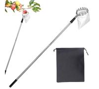 Generico Fruit Picker Pole - Stainless Steel 160cm 2.2cm Rod Diameter | Extendable Fruit Harvest Tool, Long Reach Picking Pole | Durable Rust Resistant Grabber Picker for Garden Orchard Outdoor Home