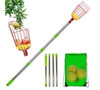 Generico Fruit Picker Pole - Telescopic Picker Pole, Pickers Poles with Basket, Stainless Steel Telescopic Poles Pickers with Basket | Detachable Rustproof Fruit Pick Portable for Pear, Peach, Orange