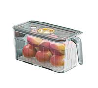 Generico Fruit Storage Containers for Fridge,Stackable Fridge with Lids and Handles | Kitchen Organization Food Fruits Vegetables, Clear Produce Saver Drainage Tray