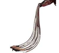 Generico Frusta a 9 Fili in Vera Pelle, Frusta in Pelle for addestramento equestre, Impugnatura in Pelle con Cinturino da Polso, Disponibile in Varie Misure e Colori(Gold 60CM)