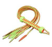 Generico Frusta a 9 Fili in Vera Pelle, Frusta in Pelle for addestramento equestre, Impugnatura in Pelle con Cinturino da Polso, Disponibile in Varie Misure e Colori(Green Orange 80cm)