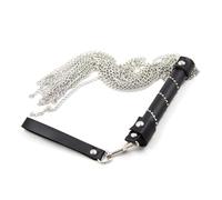 Generico Frusta con Nappine in Metallo, Manico in Pelle e Catena appesantita-ITRB96