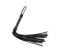 Generico Frusta da Equitazione in Pelle Antiscivolo PU da 51 cm con Nappe, Frusta Corta con Manico, fruste equestri, addestramento e frustino for Cavalli(Black)