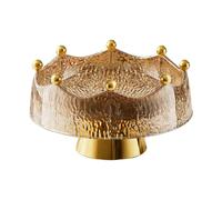 Generico Fruttiera - Lusso A Forma Corona Decorativo Vassoio Gambe Martellate | 27,7cm Vassoio Servire 8 Forchette | Creativo Contenitore Snack Caramelle Soggiorno Tavolino Tavolo Pranzo