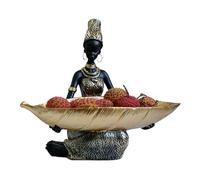 Generico Fruttiere Decorativa - Vassoio Espositivo Per Frutta Con Design Di Donna Africana | Elegante Contenitore Ornamentale Da Tavolo Per Soggiorno, Studio, Festa, Ristorante, Dessert E Caramelle