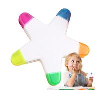 Generico Fun Highlighters Creative Star Shape Cute Vibrants | Brush Tip Highlighter for Journaling, Note Taking, Art, Coloring, DIY Crafts, Scrapbooking, Planner, School, Office, Home