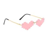 Genérico Fun Sunglasses - Cute Mosaic Sunglasses,Colorful Rimless Cut-Edge, Funny Disco Mosaic Heart Eyewear For Adults & KidsDesigned As A Heart, These Cute Will Make You Look Mor, rosa, Consulte la