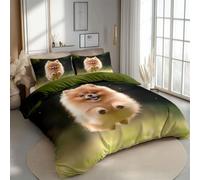 Generico Funda Nórdica Animale Volpino Vivace Microfibra Para Juego De Funda Nórdica 260 X 240 Cm Cama 180/200 Y 2 X Fundas De Almohadamarrone Bianco Transpirable Fresco Apto Para Adultos Niños