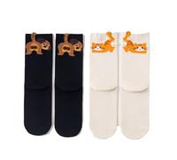 Generico Funny and Cutes Cat Socks with Balls,Cute Cotton Novelty Funny Animal Fun Crew Socks, Cute Cat Socks for Women (2pcs+e,Taglia unica)