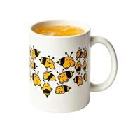 Generico Funny Bee Mug, Ceramic Tea Coffee Cup, 11oz Drinkware with Hive Pattern, Porcelain Honey Bee Vessel, Kitchen Accessory with Novelty Style, Birthday Gift for Husband Wife