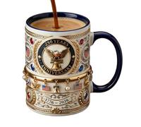 Generico Funny Coffee Cups - 250th Ceramic Mug, Vintage Commemorative Cup with US Eagle Design, Tea & Coffee Drinkware, Office Table Accessory, Ceramic Mug for Holiday Party School Bar Desk