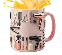 Generico Funny Coffee Cups - 330ml Ceramic Pink Novelty Mug For Hot And Cold Beverage Enjoyment, Hairdresser Theme Creative Drinkware With, Coffee Tea Juice Water Cup