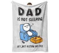 Generico Funny Dad Blankets - Dad is Not Sleeping Sofa Throws,Father's Day Blanket,for Husbands Men Birthday Holiday Thanksgiving Home Office Living Room Bedroom Study Dorm Apartment