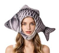 Generico Funny Fish Animal Hat Breathable Plush Costume Headwear
