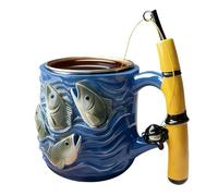 Generico Funny Fishing Mug,100ml Comfortable Grip Resin Drinkware | Fisherman Tea Coffee Resin Cup | Birthday Holiday Festive Retirement