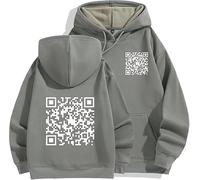 Generico Funny Fu QR Code Hoodie,Custom QR Code Hoodie, QR Scan Code Joke Funny Hoodie Unisex. (Grey,XL)