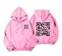 Generico Funny Fu QR Code Hoodie, Fu QR Code Sweatshirt, Special Custom Hoodie, Winter QR Code Sweatshirt with Humorous Hidden Message (F2,2XL)