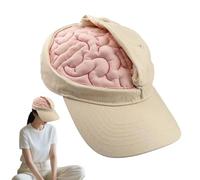 Generico Funny Hat, Thinking Hat, 21.26-23.62 Inches Costume Accessory, Soft Comfortable Statement Headwear, Brain Design Cap for Women Outdoor Travel, Hiking, Festival, Birthday Photoshoot