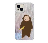 Generico Funny Monkey Phone Case for iPhone, Cute Monkey Banana Case Cover, Full-coverage shockproof and drop-proof matte liquid silicone phone case (For iPhone 11 Pro Max,Glitter)