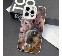 Generico Funny Monkey Phone Cases for iPhone, Trendy Monkey Drinking Phone Case Compatible, All-inclusived Shockproof TPU Clear Protective Cover for iPhone 16/15/14/13/12/11 Series (White A,15PLUS)