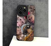 Generico Funny Monkey Phone Cases for iPhone, Trendy Monkey Drinking Phone Case Compatible, All-inclusived Shockproof TPU Clear Protective Cover for iPhone 16/15/14/13/12/11 Series (Black A,14PRO)