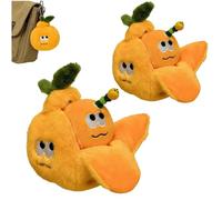 Generico Funny Orange Plush Keychain With Worm,Peelable Design Bag Charm Pendant,for Backpack Purse Travel Birthday Collection