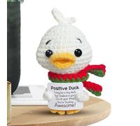 Generico Funny Positive Duck, Handmade Cheerful Knitted Toy, Emotional Support Motivational Duck Doll, Inspirational Desk Decor for Desktop, Windowsill, Office, Living Room