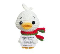 Generico Funny Positive Duck, Motivational Knitted Toy, 2.95x2.36 Inches Small Handmade Cheer Support Duck, Inspiring Plush Animal Dolls for Desk, Windowsill, Stress and Daily Smiles