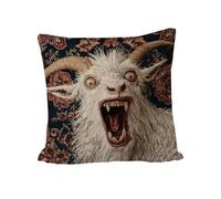 Generico Funny Screaming Goat Home Decor Pillow Co | Soft 18x18 Pillow Covers For Farmhouse And Office, Decorative Goat Accent For Chair And Car, Hidden Zipper Case; Ideal For Quirky Gift Giving Use