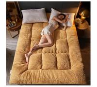 Generico Futon Materasso Topper Giapponese Tappetino per Tatami Tradizionale Materasso Pavimento Pad Materasso Arrotolabile Materassino da Campeggio per Dormitorio Studentesco(Gold,120x200cm)