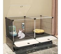 Generico Gabbia Fai da Te per Conigli da Interno, spazioso Habitat per Conigli con lucernario e deflettore rialzato, Ideale per Piccoli Animali Come furetti e cincillà, 72x37x55 cm, Stile 2