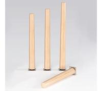 Generico Gambe di Ricambio affusolate in Legno massello di faggio, 4 Pezzi, per Tavolo da Pranzo, tavolino, credenza, Mobile TV, Piedini di Supporto da 35 cm (13,7 Pollici)