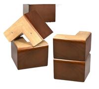 Generico Gambe For Mobili In Legno Massello A Forma Di L Da 4 Pezzi | For divano, letto, cassettiera, mobiletto, tavolino, modello WL-L4, altezza rialzata, facile pulizia, sostituzione