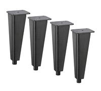 Generico Gambe Per Mobili Nere Da 10 Cm, Set Di 4 Piedini Regolabili Per Scrivania/cassettiera/divano, Gambe Di Ricambio In Lega Di Alluminio Resistente(Nero,20cm)