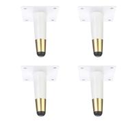 Generico Gambe per Mobili Piedini per Tavolo Conici Bianchi 4 Pezzi Acciaio Laminato A Freddo Vernice Spray Color Oro Bianco. Altezza Piedini per Divano: 10-15 cm. Piedini per Mobile: 12 cm/4,7".