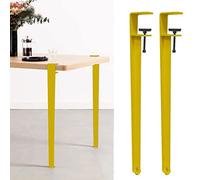 Generico Gambe per Tavolo con Clip in Metallo, Gambe per Mobili con Design Senza Foratura, Altezza 71 Cm, Staffa A Forma di F, Base AntiGraffio Regolabile (Yellow 40cm(15.7in))