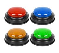 Generico Game Buzzer, Kids Buzzer Button, 4-Pieces Quick Answer Prop Set, Fast Response for Classroom Debate, Competition, Trivia or Fun Show Activities, 3.55x3.55x1.38 Inches, 340g