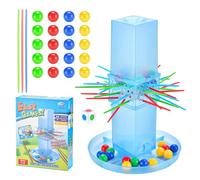 Genérico Game- Fast Fun Stick Pull Game, Colorful Beads Drop Challenge, Interactive Family Toy, ABS Pagoda Play Unit, Parent Kids CommunicationGame| For 2 To 4 Players Home Classroom Party