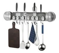 Generico Ganci A Ad Alta Resistenza | Rotaia Regolabile Con 8 Appendini,Supporti a per Pareti - Per Cucina Bagno Doccia Piastrella Vetro Asciugamano Spugna Tagliere Cappello Cappotto Borsa