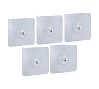 Generico Ganci Da Parete Adesivi - 5 Pezzi Senza Foratura | Ganci Adesivi Resistenti Da Parete 6x6x1 Cm | Per Bagno Doccia Cucina Soggiorno Casa Ufficio Asciugamano Accappatoio Luffa Borsa Ghirlanda