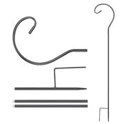 Generico Ganci da Pastore per Esterno, Regolabile in Altezza per Mangiatore per Uccelli, Ganci da Pastore per Esterno Resistente, Ideale per Piante Campane a e da Giardino