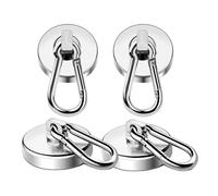 Generico Ganci magnetici resistenti al neodimio con moschettone girevole, compatibili frigorifero, 3 pezzi di materiali(Pull Max 22KG)