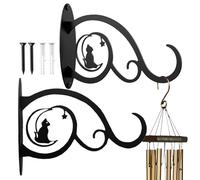 Generico Ganci per piante da esterno - 2 pezzi in ferro antiruggine vintage resistente | Ganci per mangiatoia per da parete per lanterna per portico con hardware di montaggio | Appendiabiti