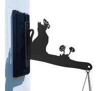 Generico Ganci per Piante | Supporto in Legno a Forma di Gatto 30 cm - Supporto Per Wind Chime | Per Interno Estterno Soggiorno Giardino Fioriere Campane Lanterne