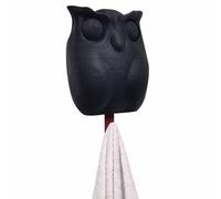 Generico Gancio a forma di gufo, simpatico a forma di gufo notturno con occhi ad apertura automatica, organizer autoadesivo montato a parete per la decorazione domestica