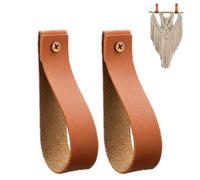 Generico Gancio da parete in pelle 2 pezzi - Cinghie da appendere alla parete in pelle - Supporto per asta per tenda - Gancio per asciugamano con cinghie in- | per del bagno 'asciugamano